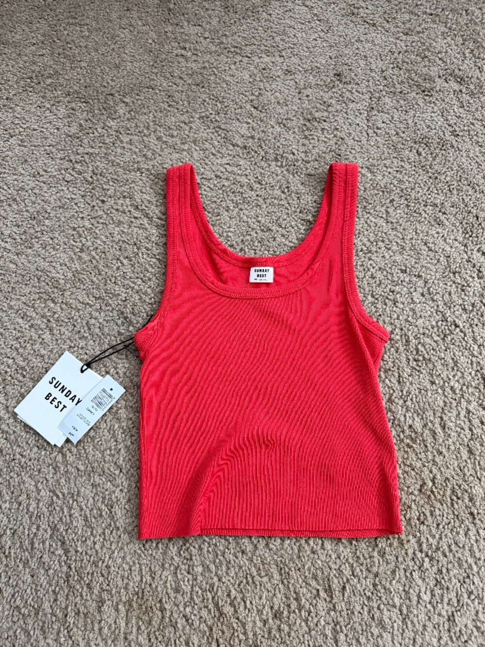 Sunday Best Red Ribbed Tank